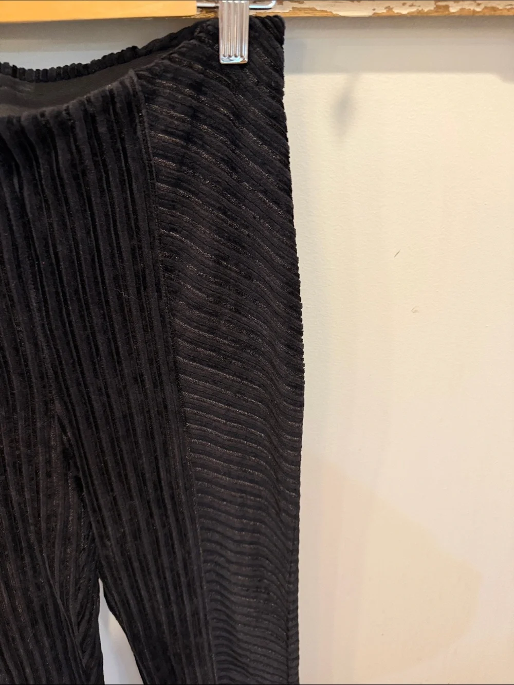 Free People Penny Flare Velvet Pants Black Ribbed Wide-Leg Size Medium